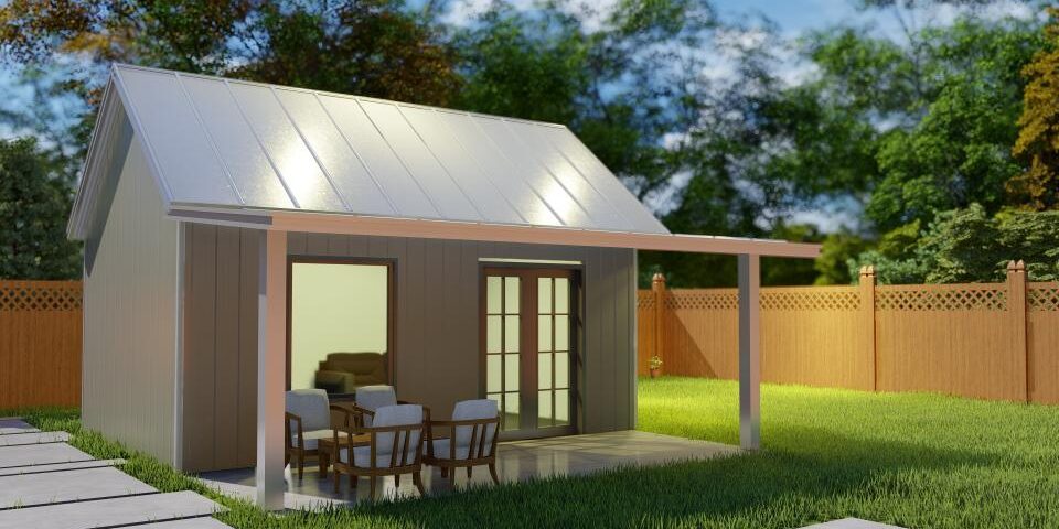 Galvanized steel accessory dwelling units in Abernathy, Texas, showcasing modern design and durability for affordable housing