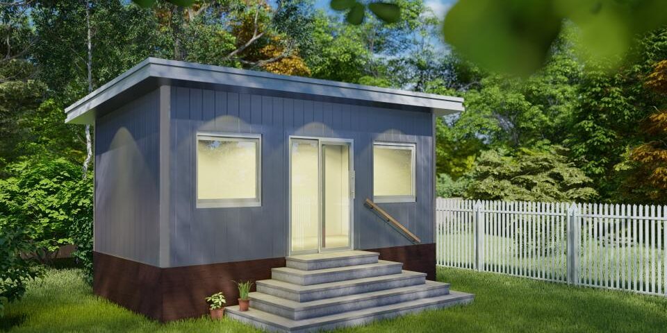 Image of galvanized steel accessory dwelling units in Cisco, Texas, showcasing modern design and durability