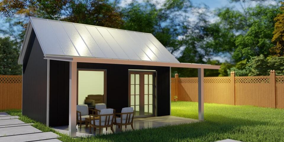 Galvanized steel accessory dwelling units in Conroe, Texas, showcasing modern design and durable construction