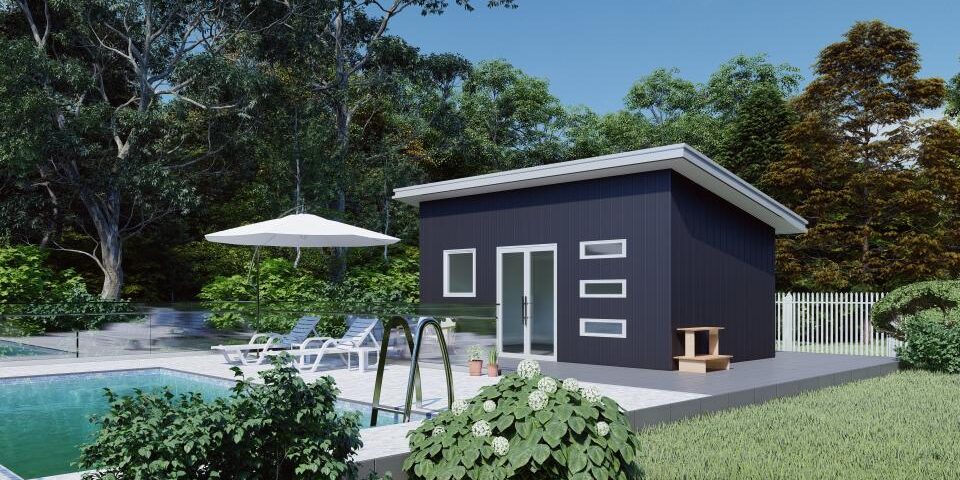 Modern galvanized steel accessory dwelling units in Corinth, Texas, showcasing innovative design and sustainable living