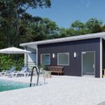 Modern galvanized steel accessory dwelling units in Del Valle, Texas, showcasing innovative design and sustainability