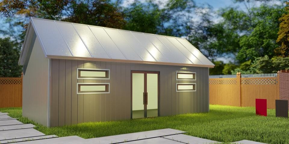 Modern galvanized steel accessory dwelling units in Groves, Texas, offering stylish and durable living solutions