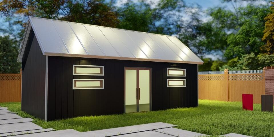 Modern galvanized steel accessory dwelling units in Henrietta, Texas, offering stylish and functional living spaces