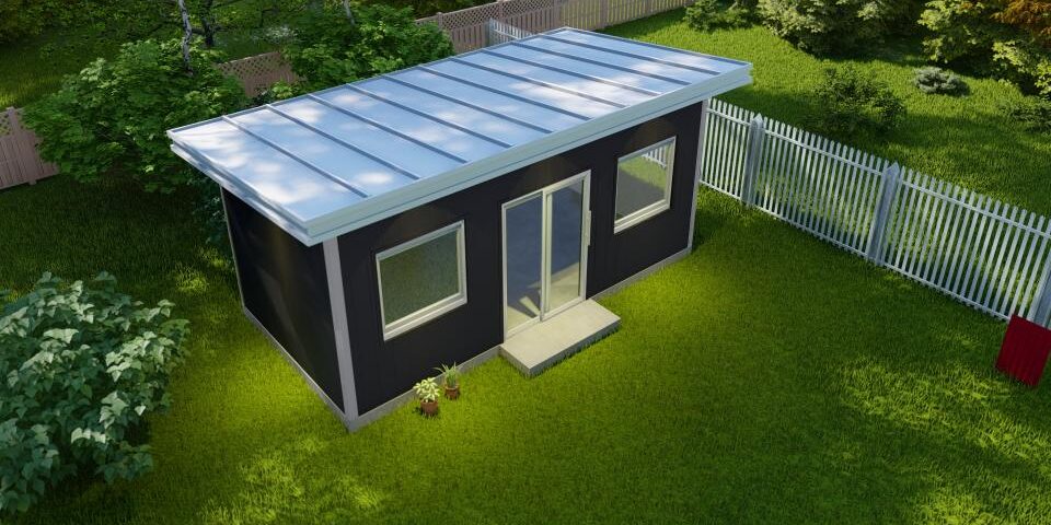 Galvanized steel accessory dwelling units in Lakeway, Texas, designed for modern living and sustainability