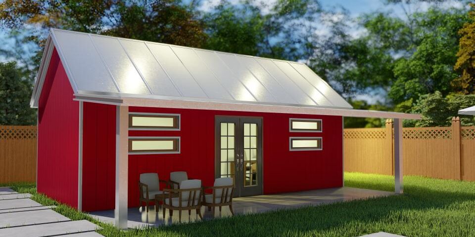 Modern galvanized steel accessory dwelling units nestled in Lavon, Texas, showcasing innovative design and functionality