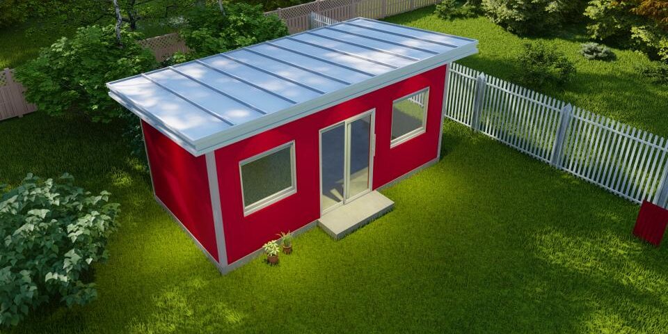 Galvanized steel accessory dwelling units in Manvel, Texas, showcasing modern design and durability