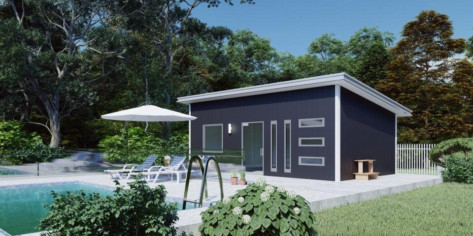 Modern galvanized steel accessory dwelling units in Missouri City, Texas, showcasing innovative housing solutions and design