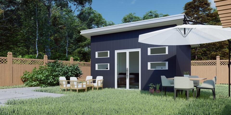 Image of galvanized steel accessory dwelling units in Muleshoe, Texas, showcasing modern design and functionality