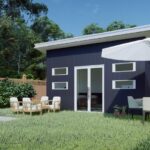 Modern galvanized steel accessory dwelling units in Nash, Texas, showcasing innovative design and sustainable living solutions