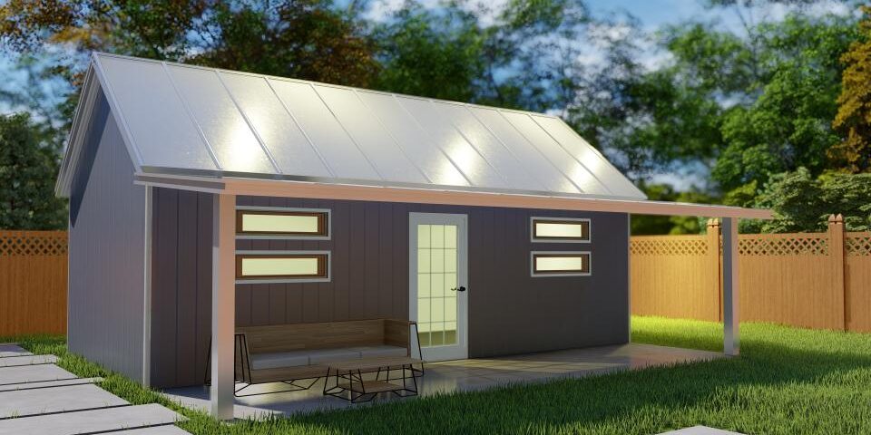 Galvanized steel accessory dwelling units in Ponderosa Park, Colorado, showcasing modern design and durable materials amidst nature