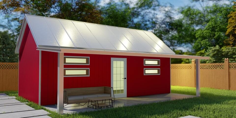 Modern galvanized steel accessory dwelling units in Portland, Texas, showcasing innovative design and eco-friendly materials