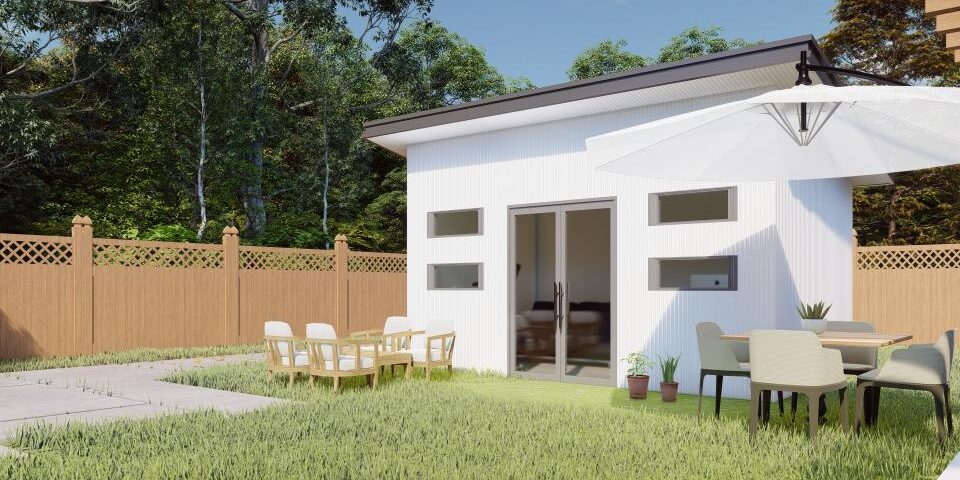 Stylish galvanized steel accessory dwelling units in Rifle, Colorado, showcasing modern architecture and functional living spaces