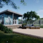 View of galvanized steel accessory dwelling units in Sterling, Colorado showcasing modern design and durability