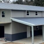 Modern galvanized steel barndominiums in Argyle, Texas, showcasing innovative designs and robust construction