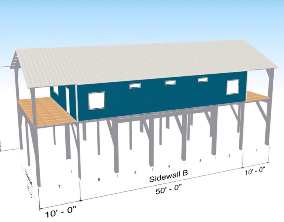 Modern galvanized steel barndominiums in Carrizo Springs, Texas, showcasing unique design and durability