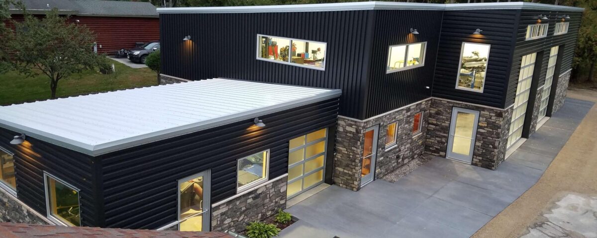 Beautiful galvanized steel barndominiums in Ponderosa Park, Colorado, showcasing modern design and rustic charm