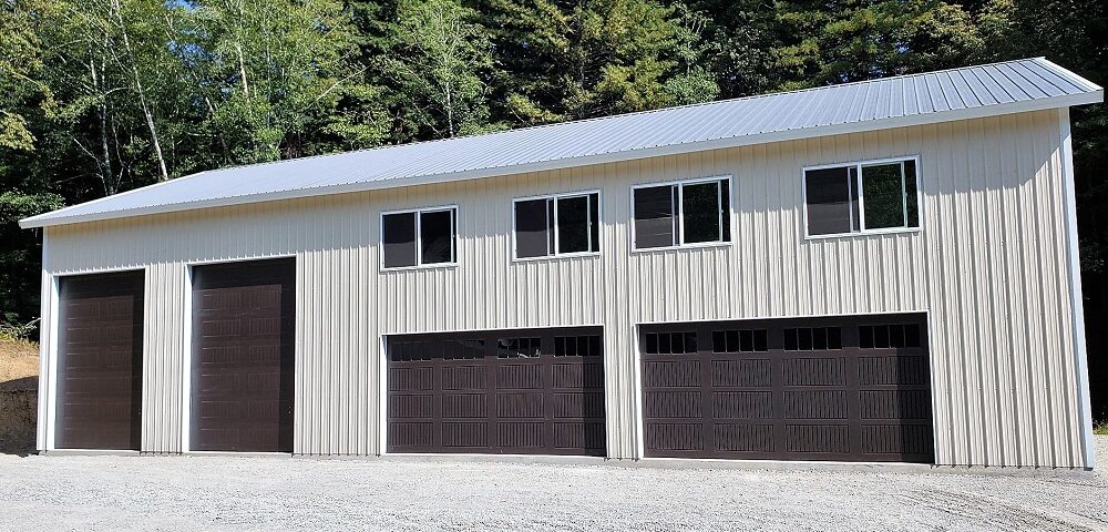 Modern galvanized steel barndominiums in Woodway, Texas, showcasing innovative design and durable construction