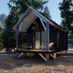 Modern galvanized steel cabins in Carbondale, Colorado, showcasing durability and rustic charm against a stunning mountain backdrop