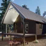 Modern galvanized steel cabins in Columbine, Colorado, showcasing innovative design amidst a natural landscape