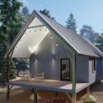 Modern galvanized steel cabins in Dublin, Texas, showcasing durability and unique design in a scenic setting