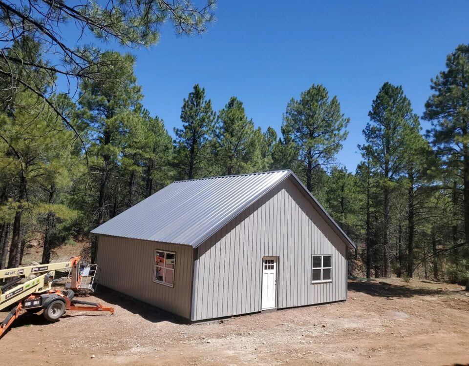 Stunning galvanized steel cabins in Everman, Texas, showcasing modern design and durability against the elements