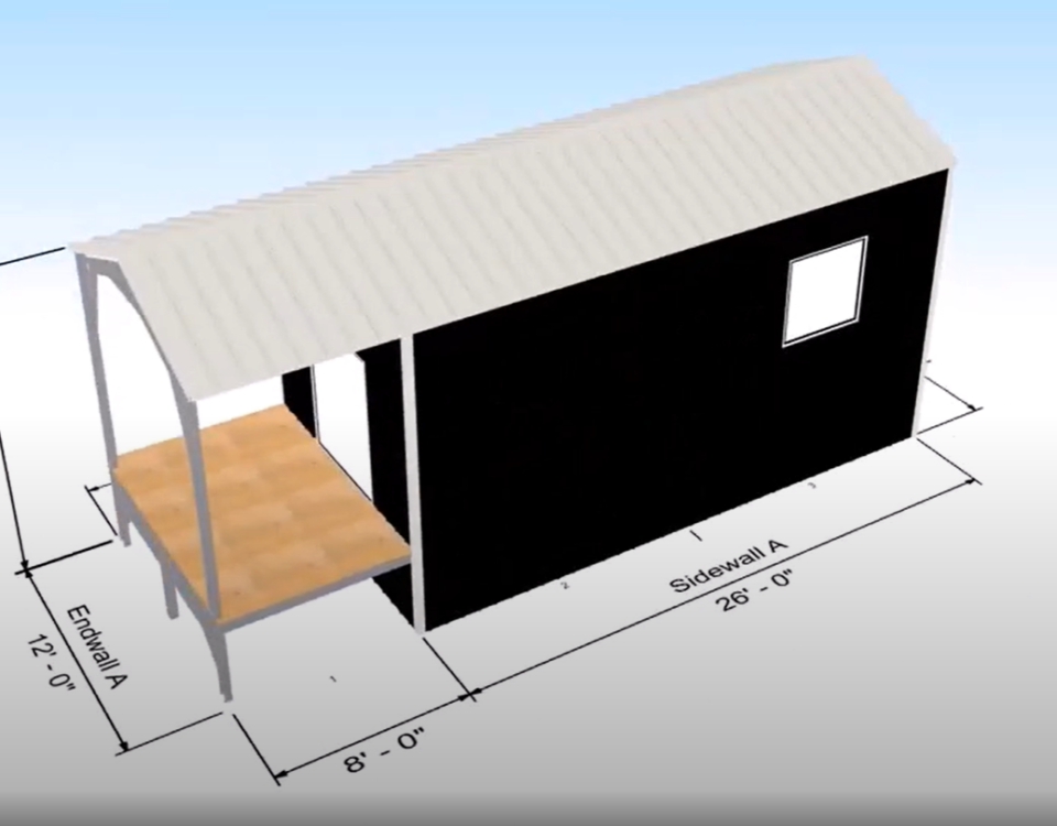 Modern galvanized steel cabins in Jollyville, Texas, showcasing innovative design and weather resistance