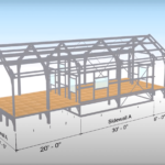 Exterior view of galvanized steel cabins in Needville, Texas, showcasing durable construction and modern design