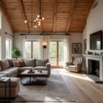 Spacious 3 bed 2 bath barndominium showcasing modern design with rustic charm and open living areas.