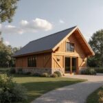 Exterior view of a spacious 40X60 barndominium showcasing modern design and rustic charm.