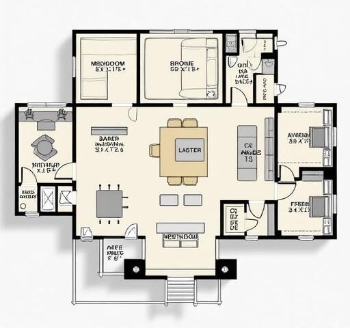 Detailed 40X60 barndominium floor plans with shop designed for efficient living and workspace integration.