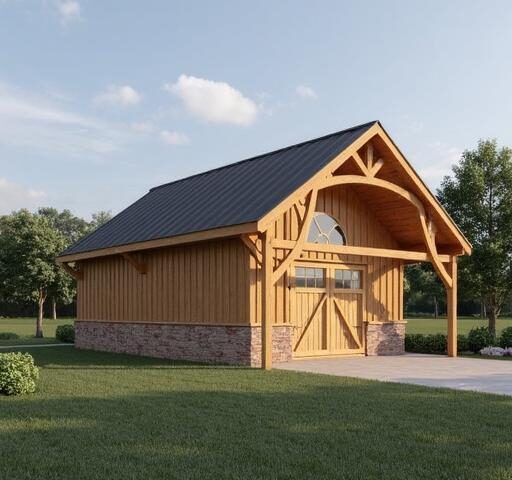 A completed 40X60 barndominium kits showcasing the spacious interior and modern design features.