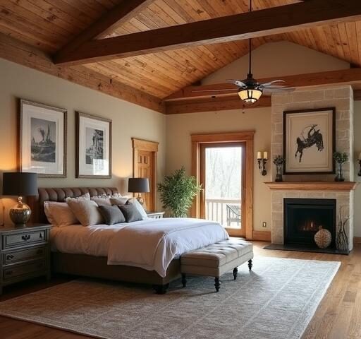 A spacious 5 bedroom barndominium showcasing modern design and rustic charm in a serene countryside setting.