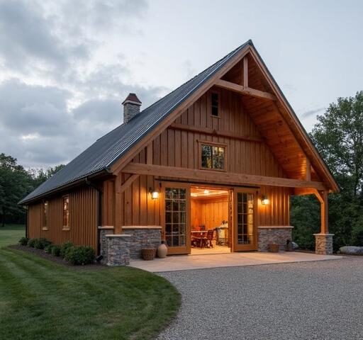 Estimated barnominium cost to build for a two-bedroom structure with modern amenities