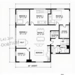 Illustration of barndominium floor plans featuring a spacious two-bedroom layout and modern design elements