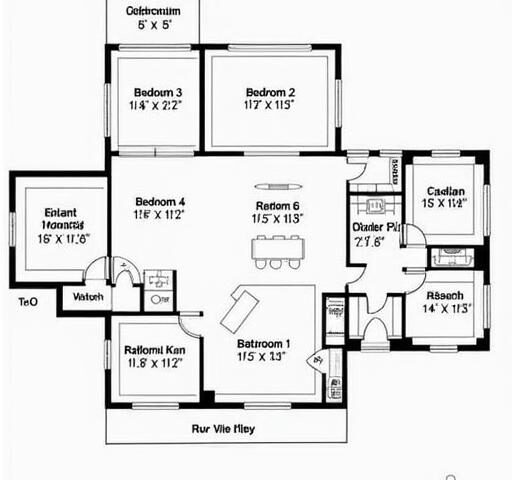 Detailed barndominium floor plans featuring 5 bedrooms, ideal for spacious living and family comfort.