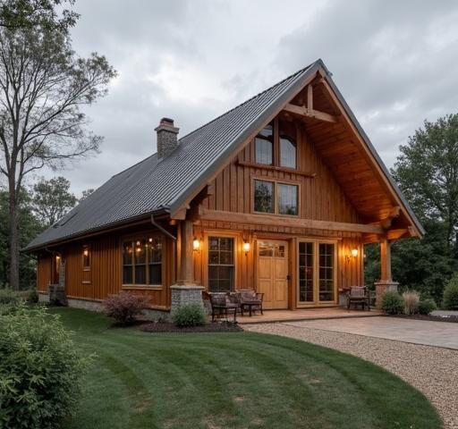 Beautiful barndominium for sale featuring modern amenities and spacious living areas on a picturesque property.