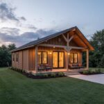 A stunning barndominium manufactured home showcasing modern design and rustic charm in a scenic rural setting.