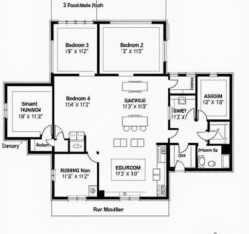 Spacious barndominium plans for 4 bedrooms, ideal for modern living and family gatherings.