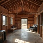 Charming barndominium under 100K, showcasing rustic design and modern amenities for affordable living.