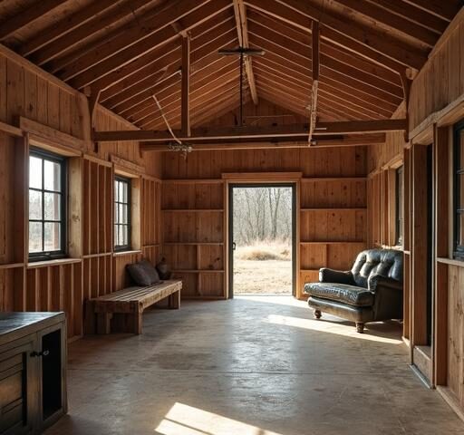 Charming barndominium under 100K, showcasing rustic design and modern amenities for affordable living.