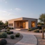 A modern barn-style home showcasing rustic architecture and spacious living areas