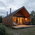 A stunning modular barndominium showcasing rustic charm and modern design in a serene countryside setting.