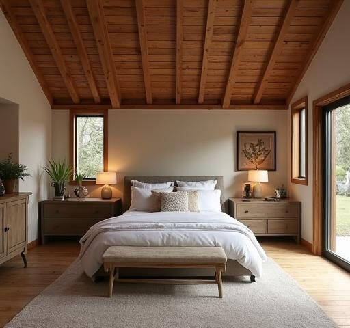 A cozy one bedroom barndominium featuring rustic decor and modern amenities.