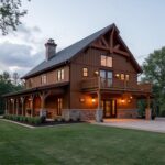 Spacious two story barndominium with rustic charm and modern amenities in a serene rural setting.