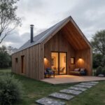 Charming under 100K low cost simple barndominium surrounded by nature, perfect for affordable living.